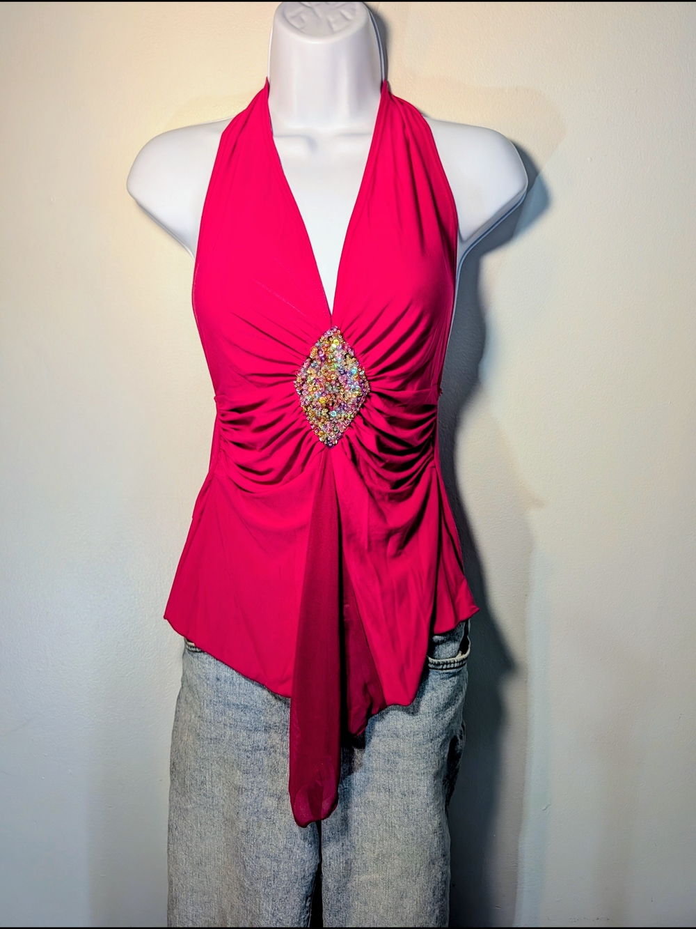 Prada Jewel-Accent Women's Halter Top - Picture 3 of 8
